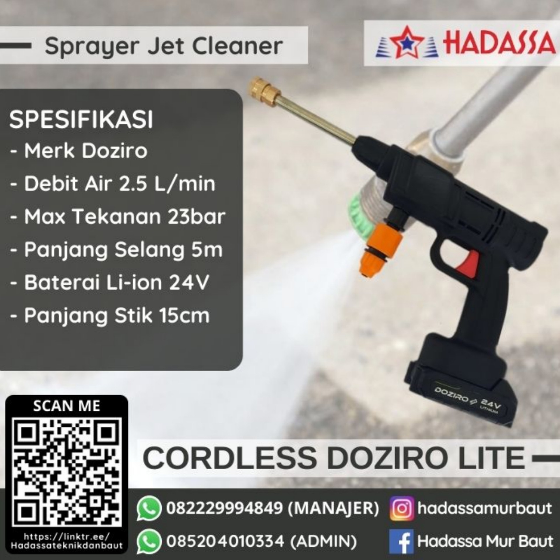 Sprayer Jet Cleaner Cordless Doziro Lite