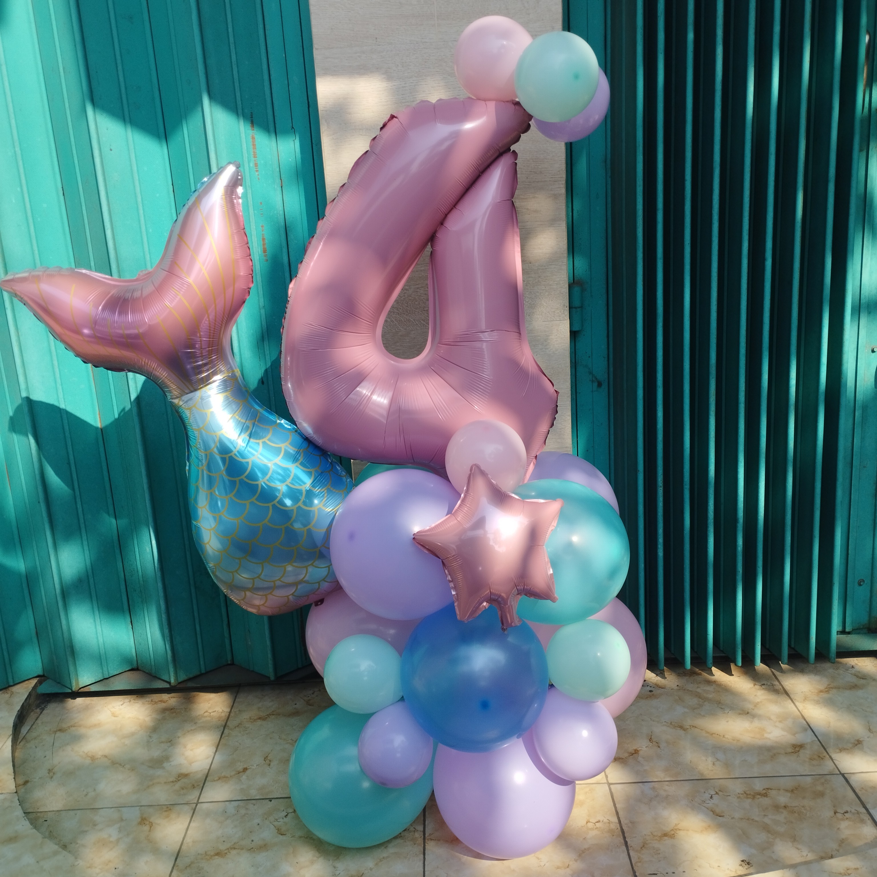 Standing Angka Pastel Thema Mermaid Putri Duyung