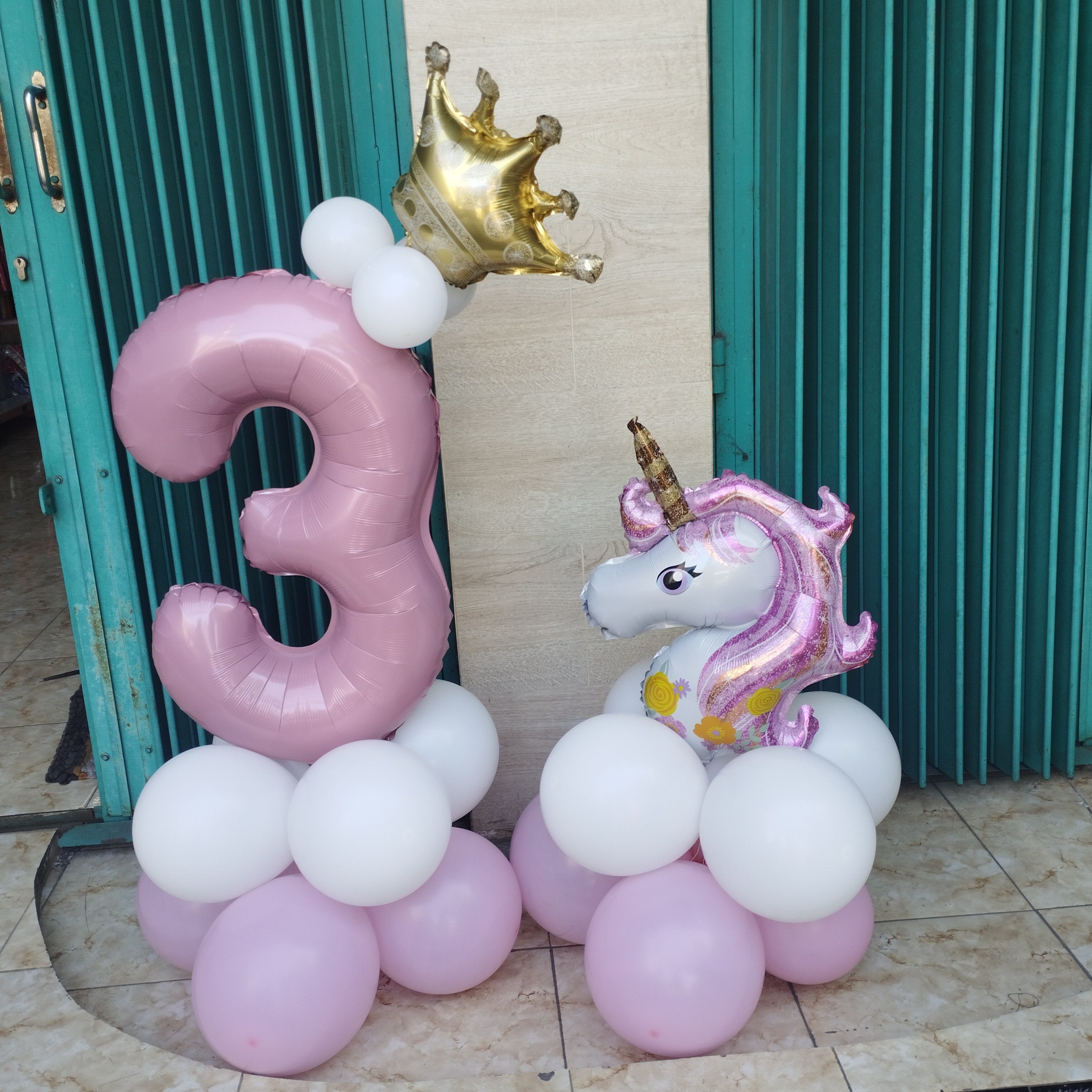 Standing Unicorn Dan Standing Angka Warna Pastel