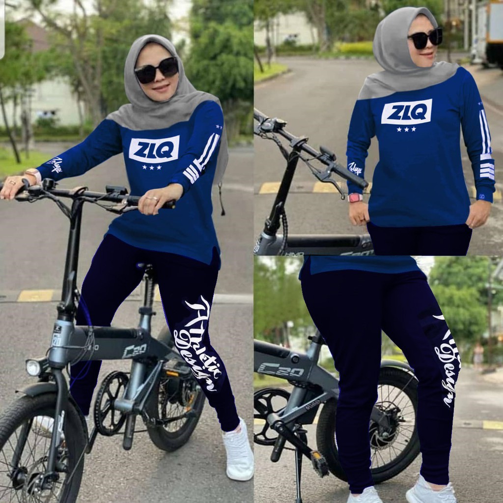 Stelan Atletik ZIQ Set Sporty  Setelan Baju Olahraga Muslim