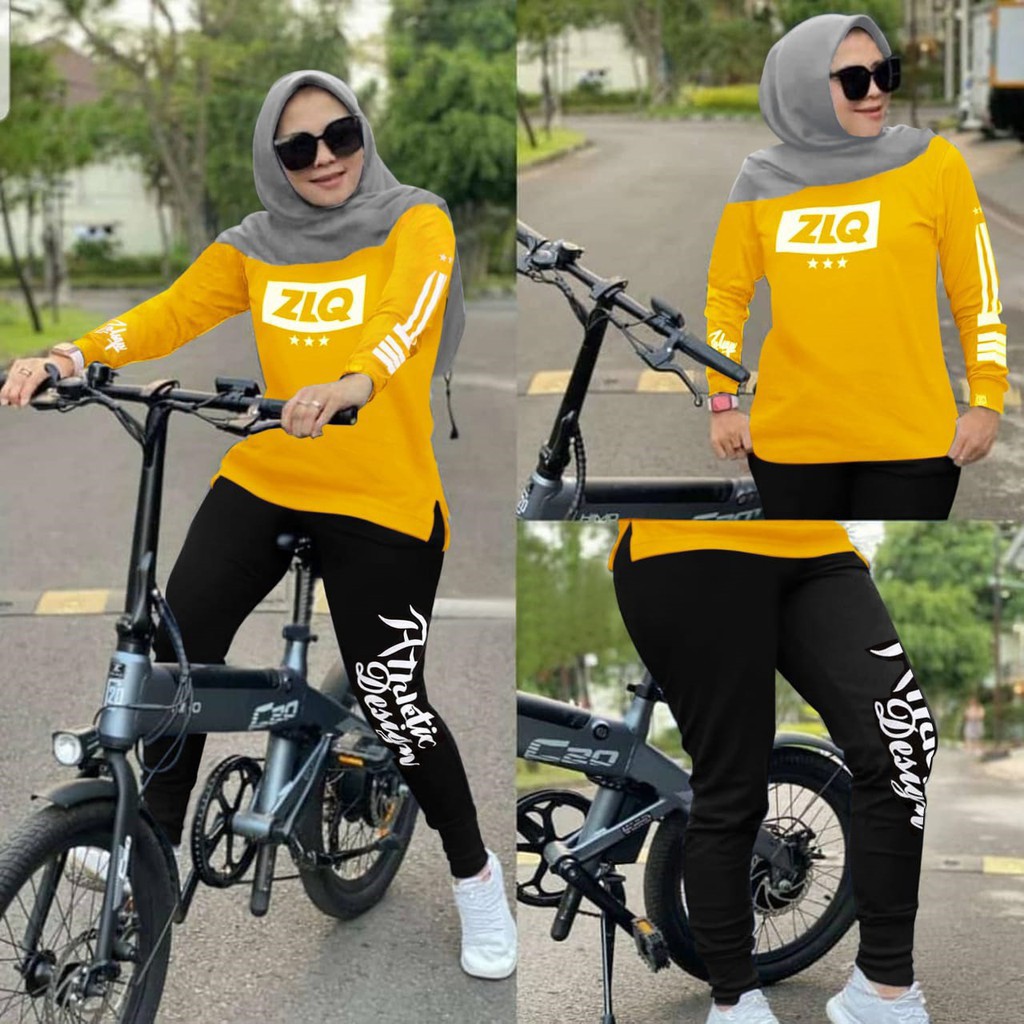 Stelan Atletik ZIQ Set Sporty  Setelan Baju Olahraga Muslim 2