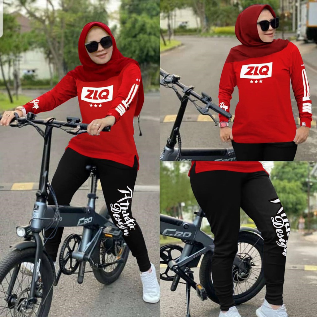 Stelan Atletik ZIQ Set Sporty  Setelan Baju Olahraga Muslim 3