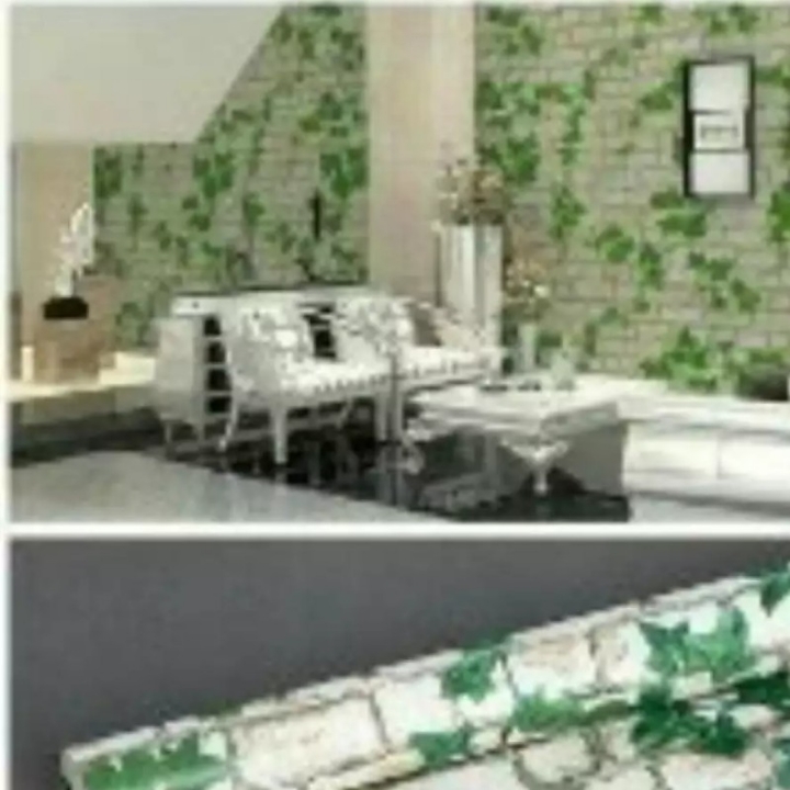 Sticker Wallpaper- Bata Daun Hijau Isi 5 Roll 45cmx10m 2