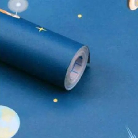 Sticker Wallpaper- Gilitter Blue Isi 5 Roll Size 45cm X 10 M