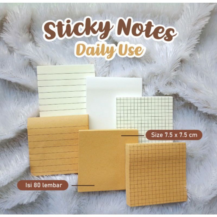 Stiky Notes Blank Line Grid Daily Use