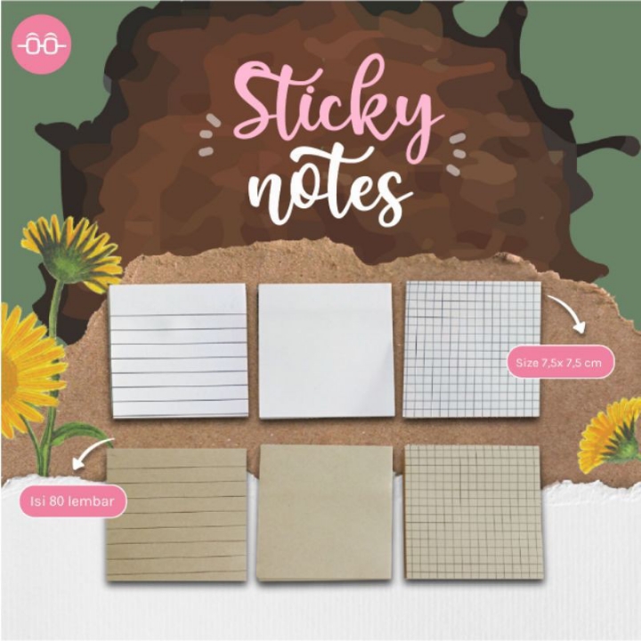 Stiky Notes Blank Line Grid Daily Use 2