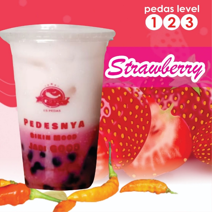 Es Pedas Strawberry Level Sedang