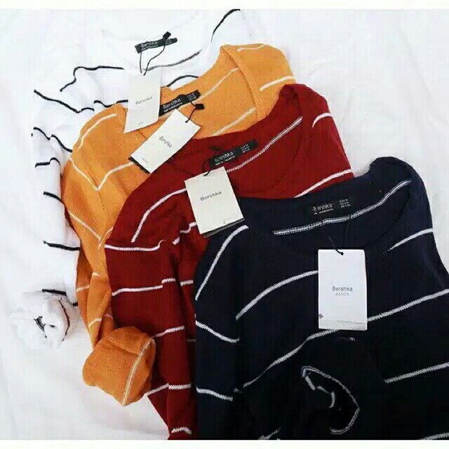 Stripe Baju Rajut Sweater 2