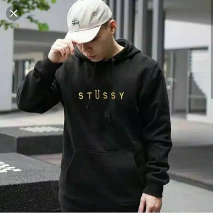 Stussy oblong bordir  hoodie pria