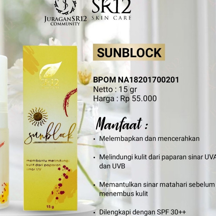 SunBlock Sr12 Krim  Anti Belang Sunscreen