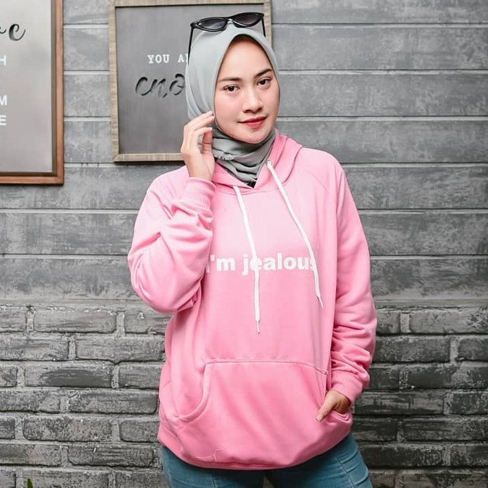 Sweater Wanita Im Jealous Hoodie Sweater Fleece 2