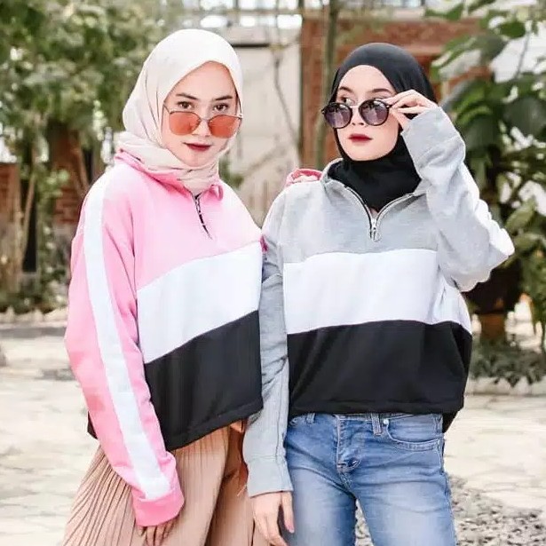 Sweater Wanita Kiko Croope Sweater Fleece 2