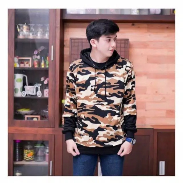 Sweater hoodie loreng 2