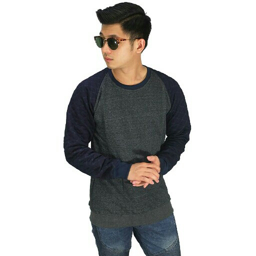 Sweatshirt Raglan Quilted Dark Grey 