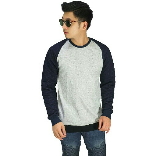 Sweatshirt Raglan Quilted Soft Grey 