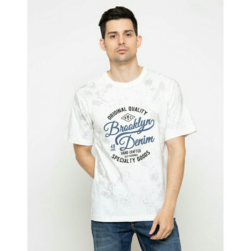 T Zone T-shirt Print Brooklyn Denim - Putih 5