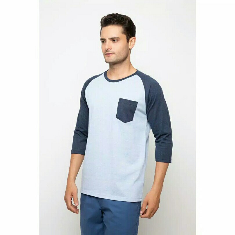 T Zone T-shirt Raglan Lengan Tiga Perempat - Mist