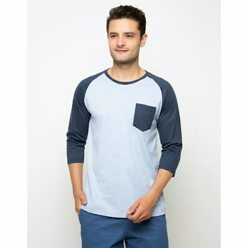 T Zone T-shirt Raglan Lengan Tiga Perempat - Mist 2