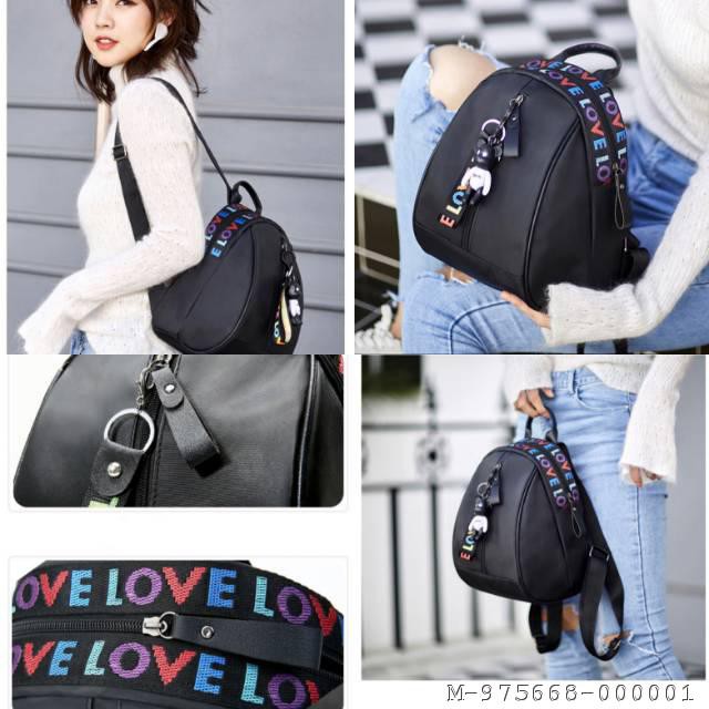 TAS RANSEL WANITA LOVE  GANTUNGAN BONEKA