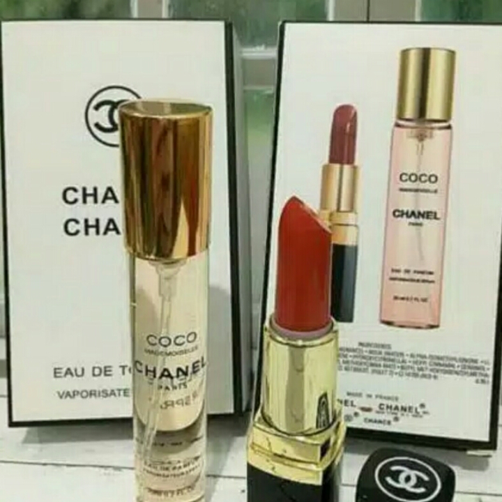 TERLARIS PAKET HEMAT CHANEL PARFUME DAN LIPSTIK PROMO PAKET MURAH PAR