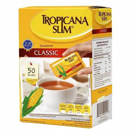 TROPICANA SLIM CLASSIC LOW CALORIE SWEETENER 125 GR 50 sachet