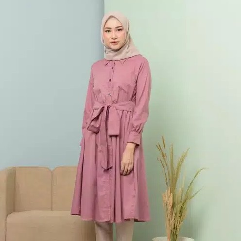 TUNIK SALMA POCKY KANCING MOSCREPE PREIUM 4