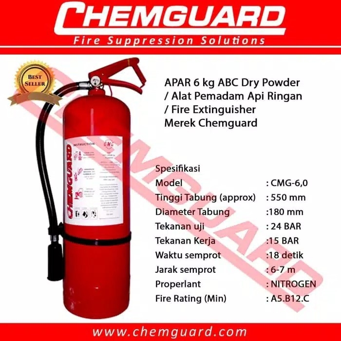 Tabung Pemadam Chemguard Isi Powder 6kg