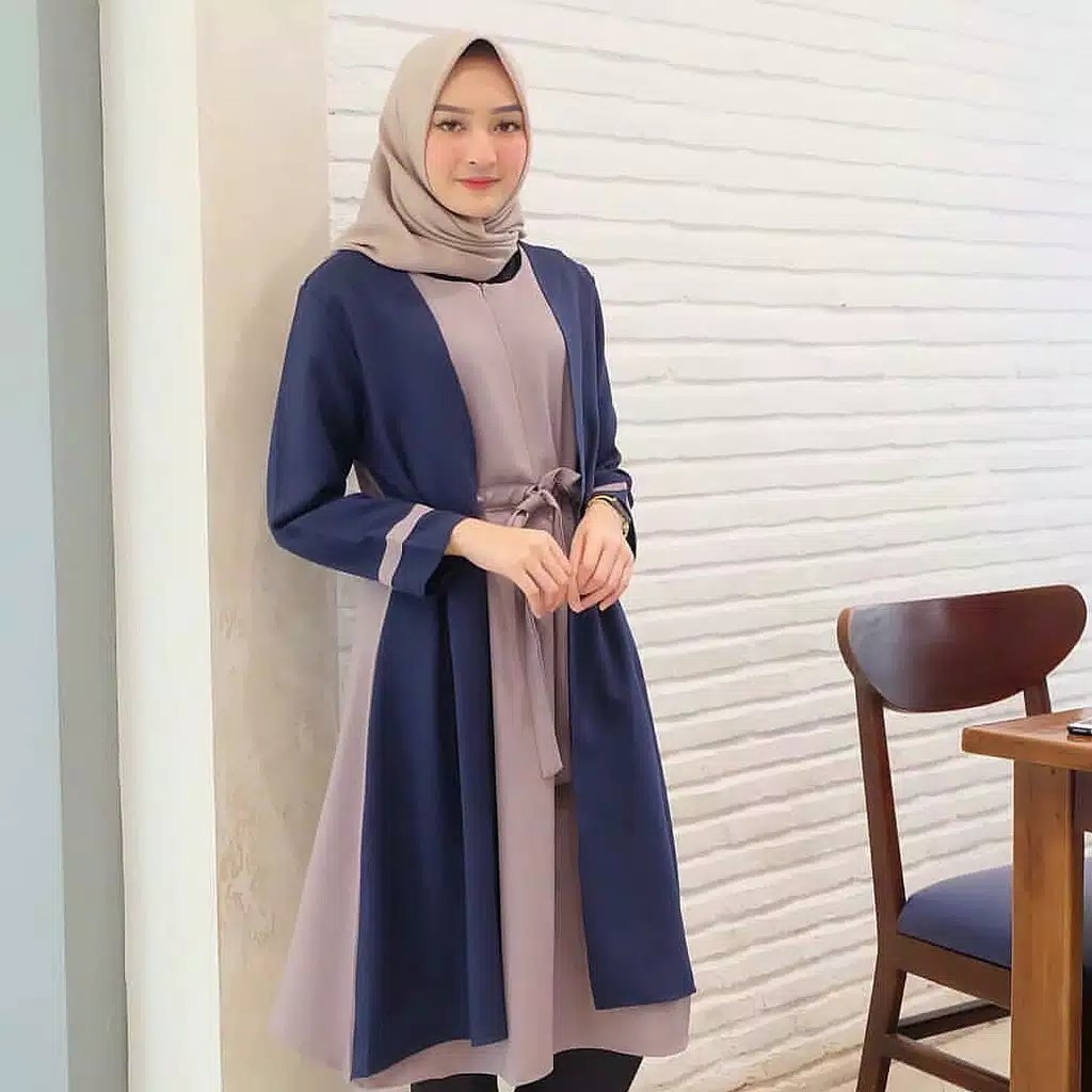 Tamara Combi Long Tunik  Atasan Bahan Tebal