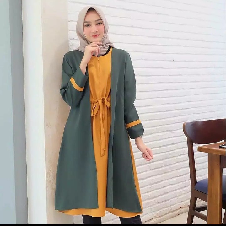 Tamara Combi Long Tunik  Atasan Bahan Tebal 3