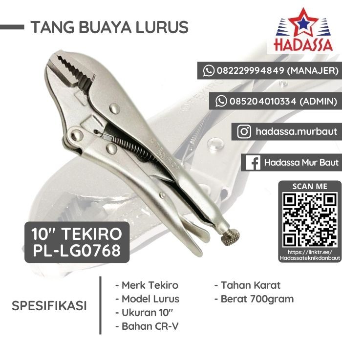 Tang Buaya Lurus 10 Inci Tekiro PL-LG0768