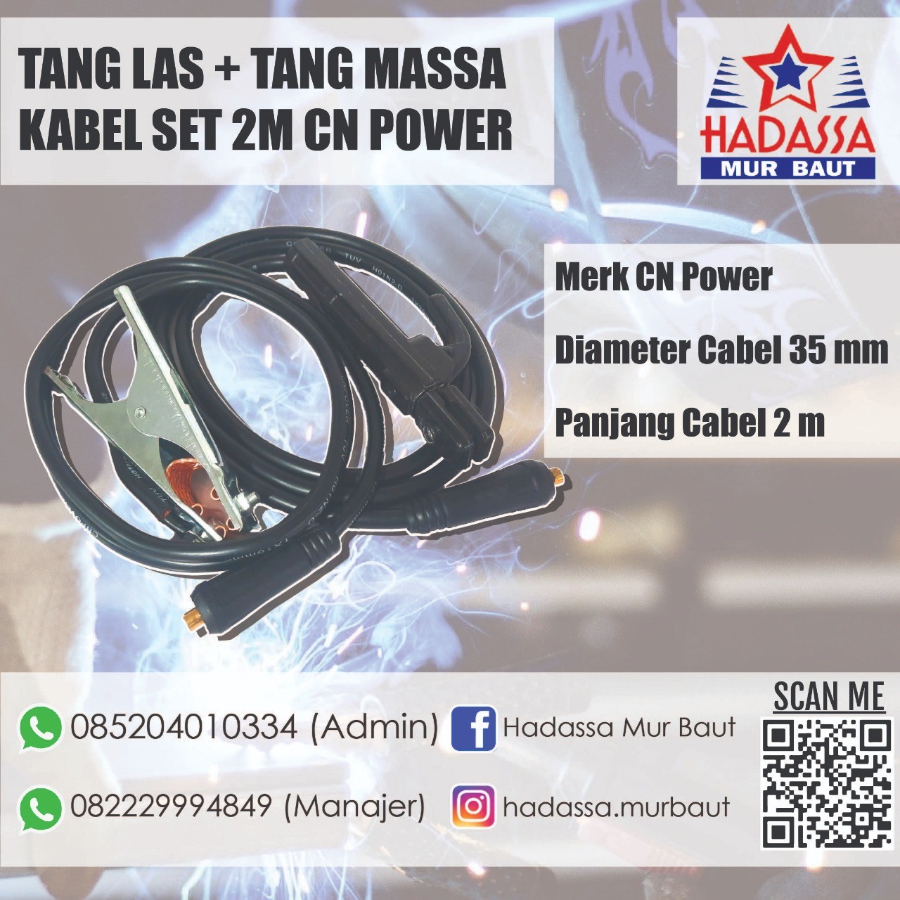 Tang Las Tang Massa Kabel Set 2M CN POWER