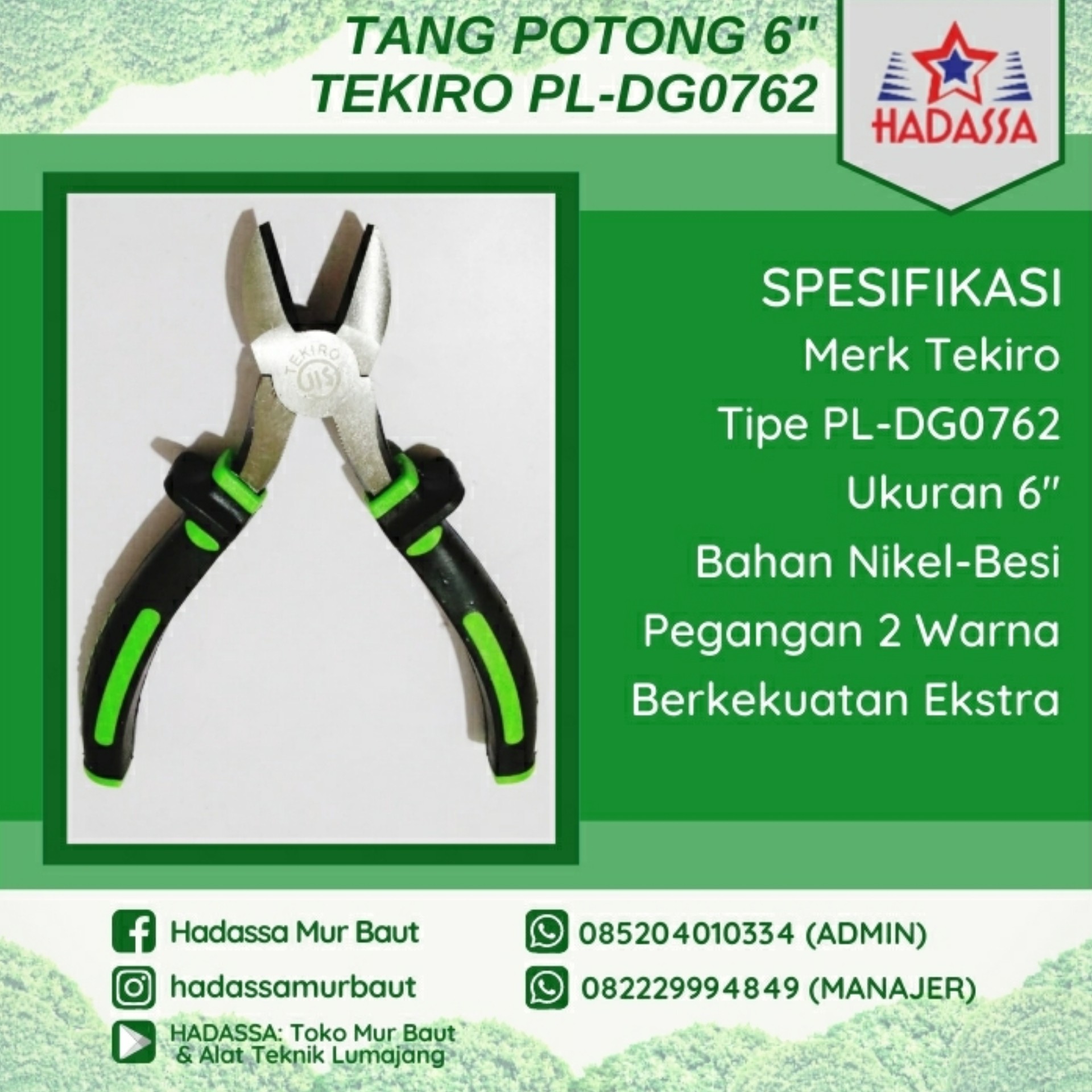 Tang Potong 6Inch Tekiro PL-DG0762