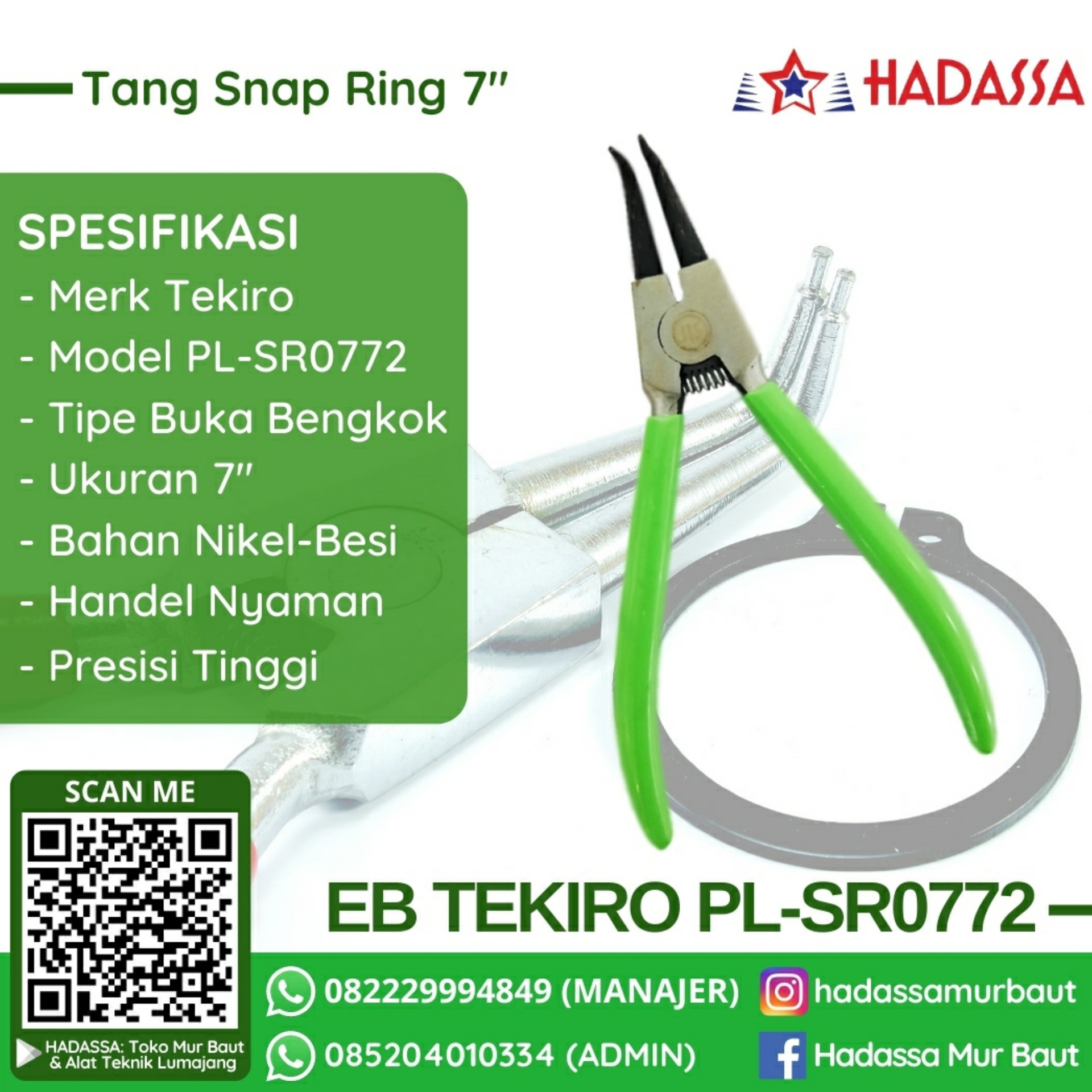 Tang Snap Ring 7 Inci EB Tekiro PL-SR0772