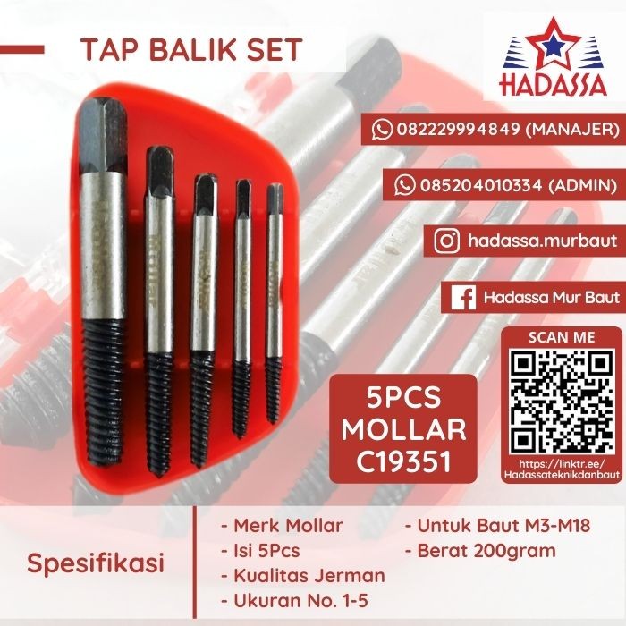 Tap Balik Set 5Pcs Mollar C19351