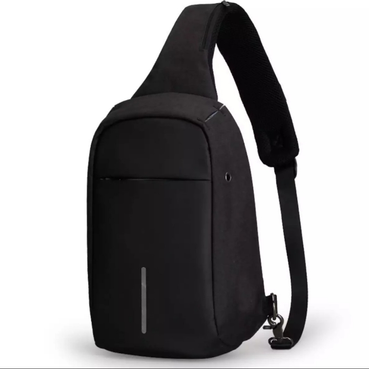 Tas Selempang Pria With Theft Usb Black