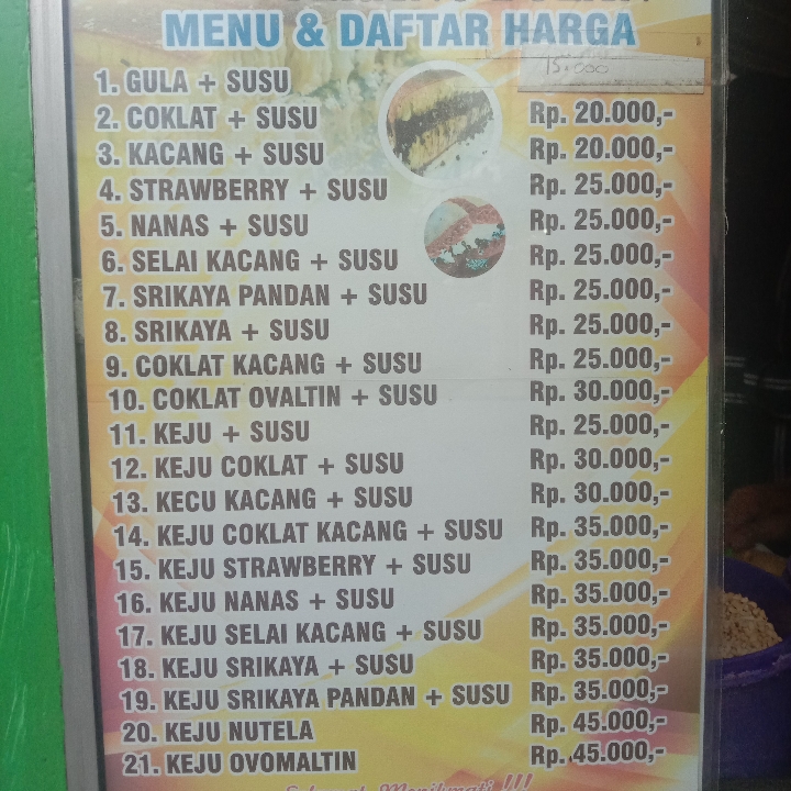 Terang Bulan Selai Kacang Dan Susu