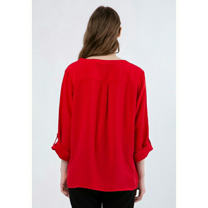 The Executive 5-BLWKEY220A038 Loose Blouse Red 3