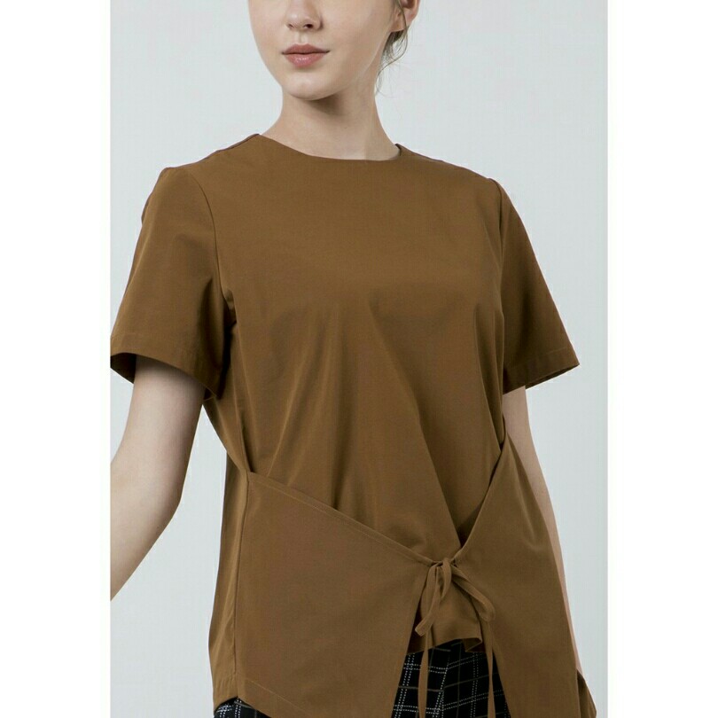 The Executive Apron Wrap Blouse 5-BSWDYN120D057 Brown 2