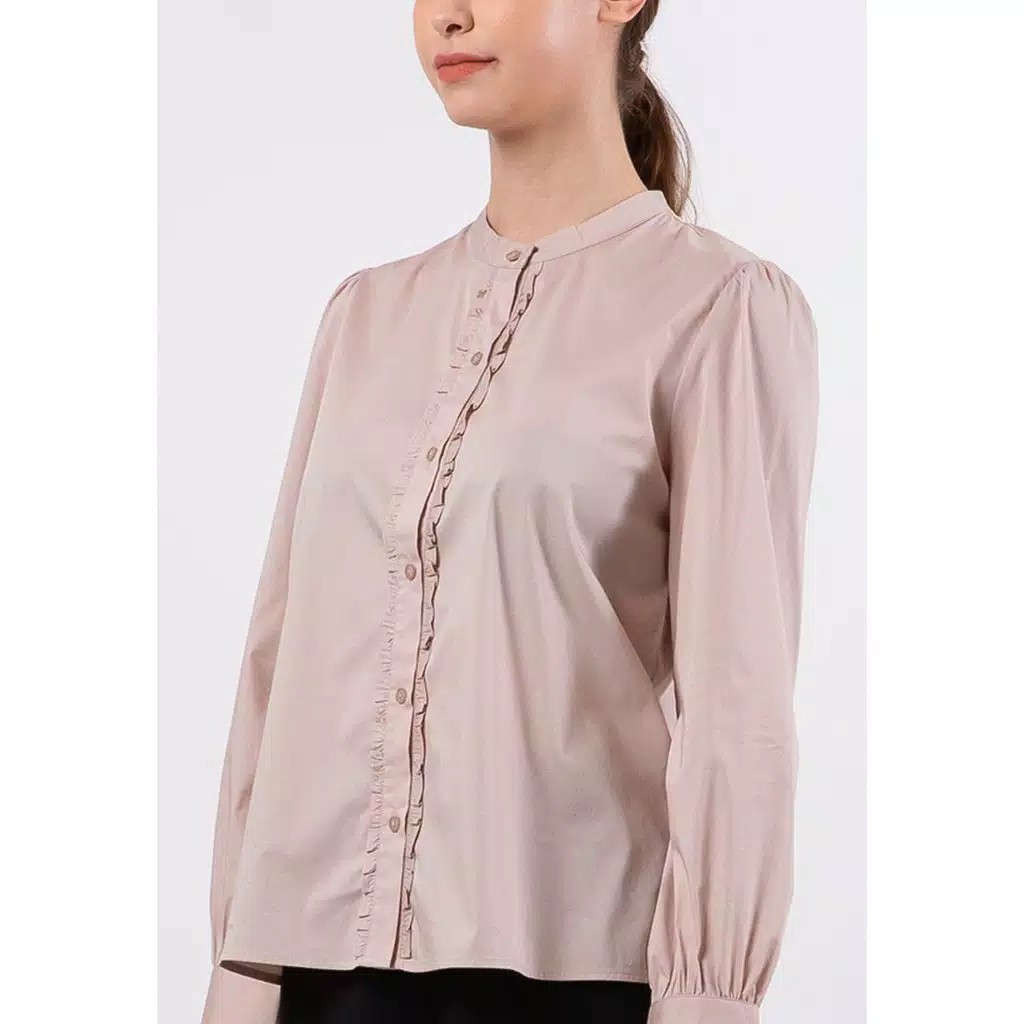 The Executive Balloon Sleeves Blouse 5-BLWFEM120E002 Taupe 3