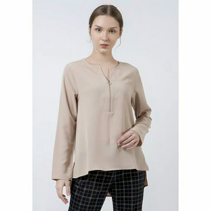 The Executive Basic Long Sleeves Blouse 5-BLWKEY120D011 Khak 4