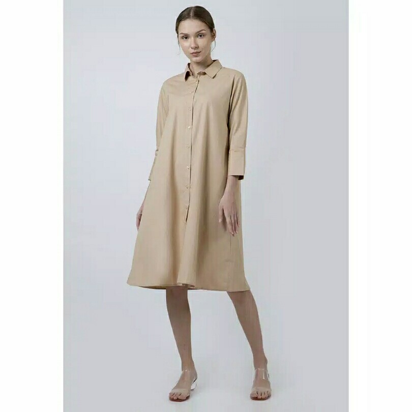 The Executive Basic Shirt Dress 5-DDWKEY120D021 Khaki