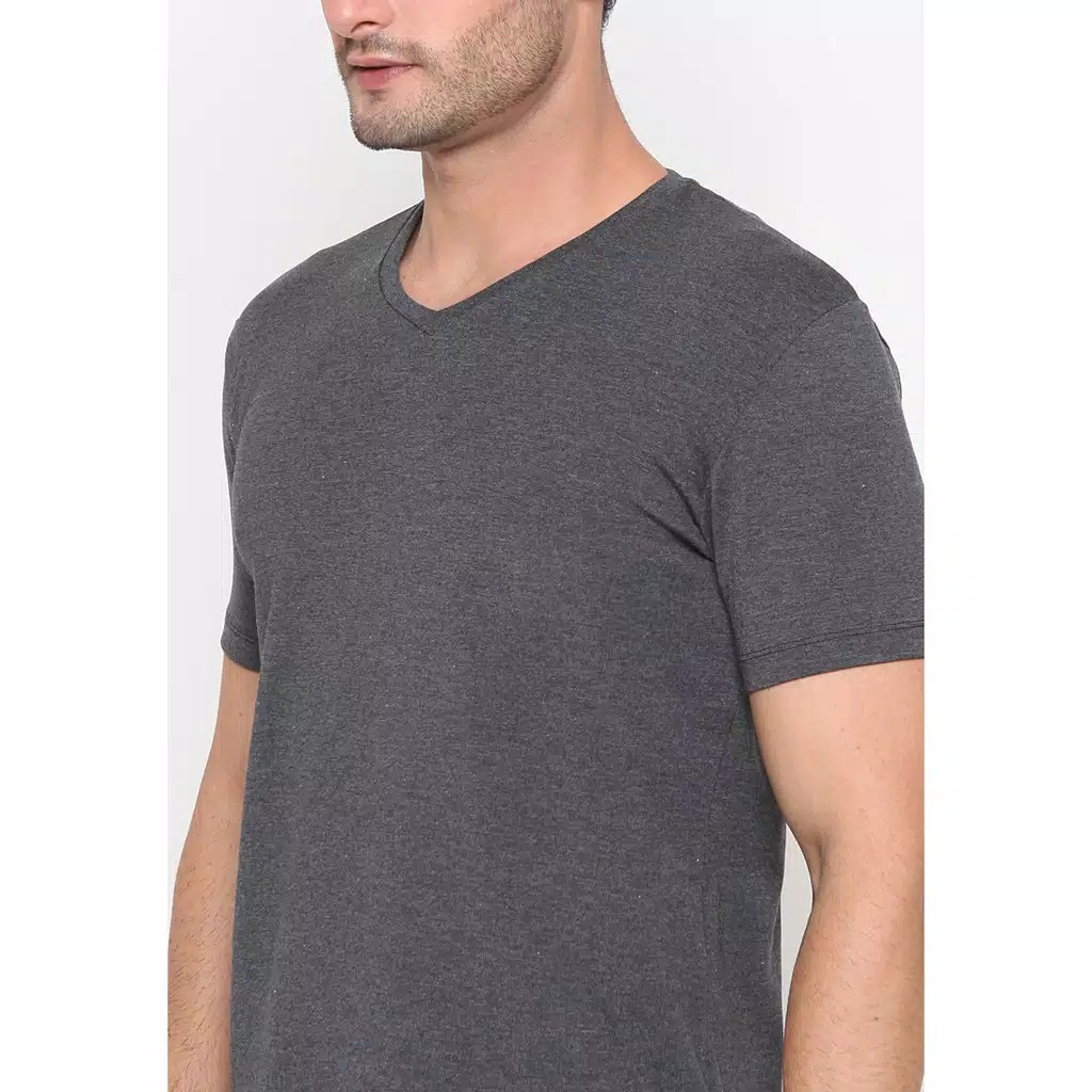 The Executive Basic V Neck T-Shirt 1-TSIBSC519O043 Dark Grey 3