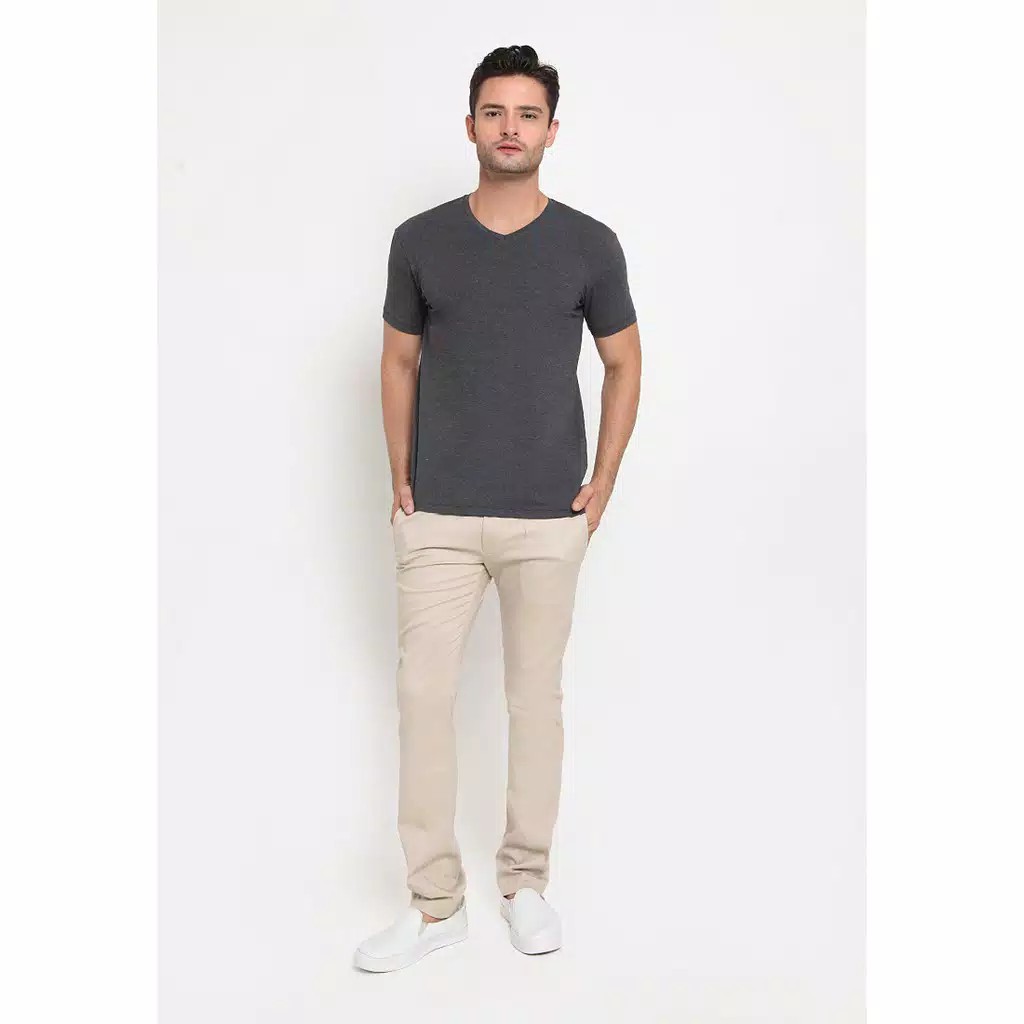 The Executive Basic V Neck T-Shirt 1-TSIBSC519O043 Dark Grey 4