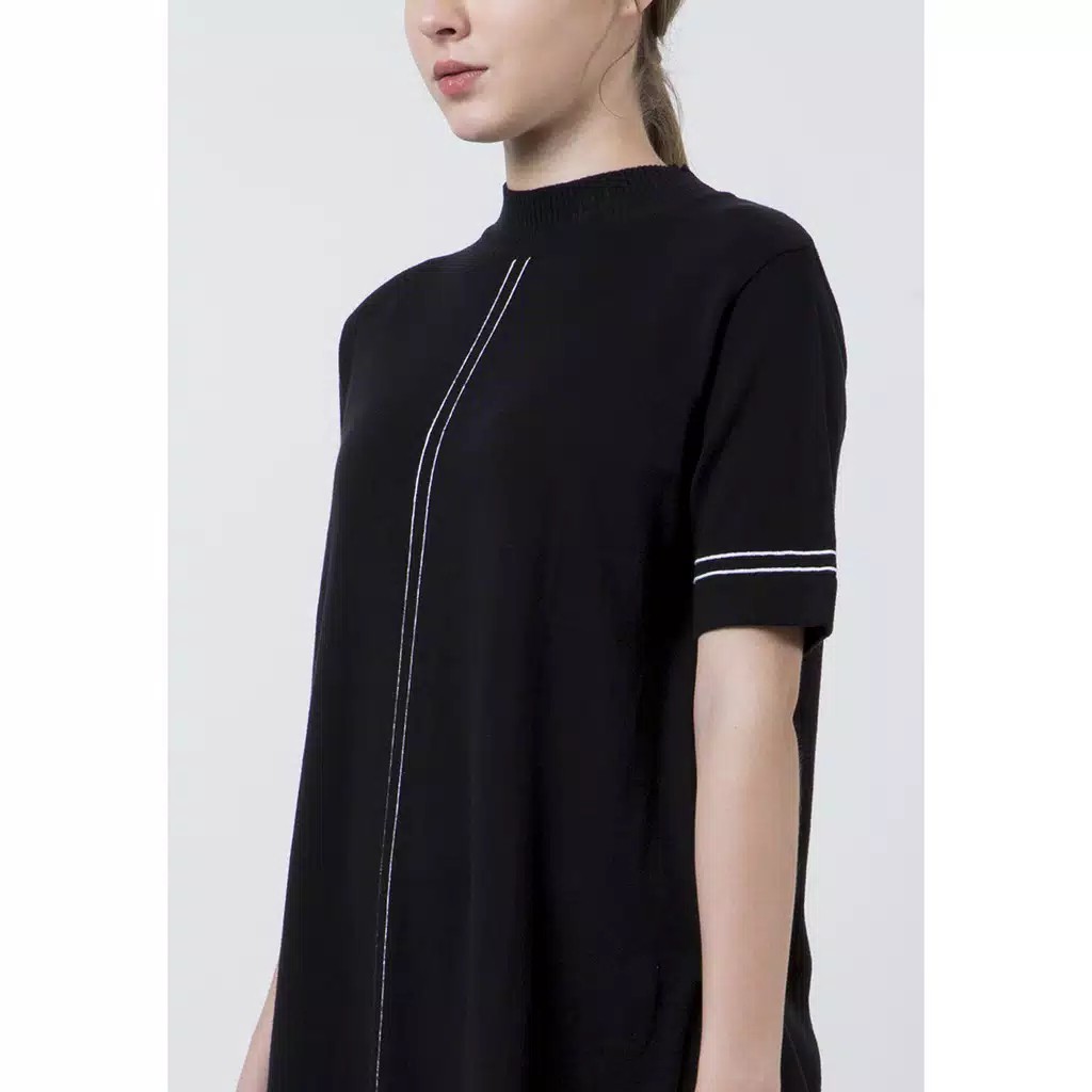 The Executive Loose Tunic With Contrast Line  5-TNGDYN120D058 Black 3