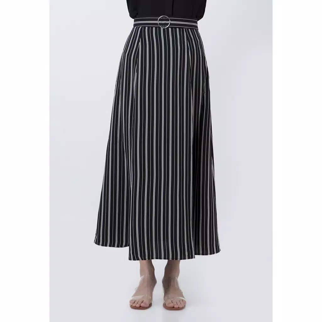 The Executive Patterned Maxi Skirt  5-SXWKEY120D033 Black