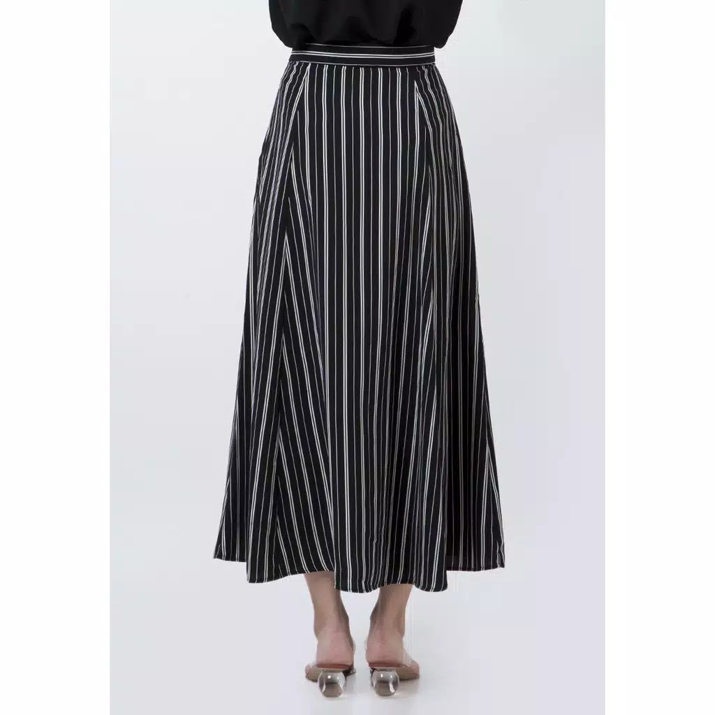 The Executive Patterned Maxi Skirt  5-SXWKEY120D033 Black 2