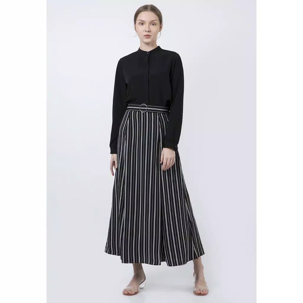 The Executive Patterned Maxi Skirt  5-SXWKEY120D033 Black 4