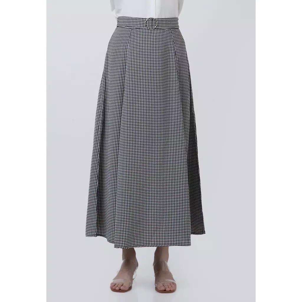 The Executive Patterned Maxi Skirt  5-SXWKEY120D034 Off White