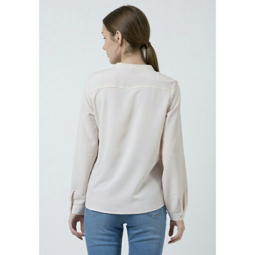 The Executive Plain Long Sleeves Blouse 5-BLWKEY120D013 Crea 3