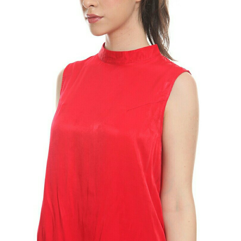 The Executive Sleeveless Blouse 5-SLWSIG219L039 Red 2